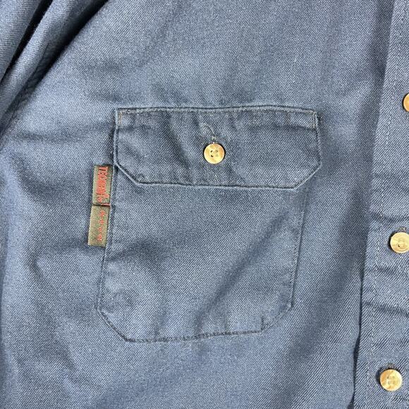 Tecgen FR Shirt Mens XL Blue Button Down Flame Resistant ATPV 8.0 Workwear - Picture 4 of 16